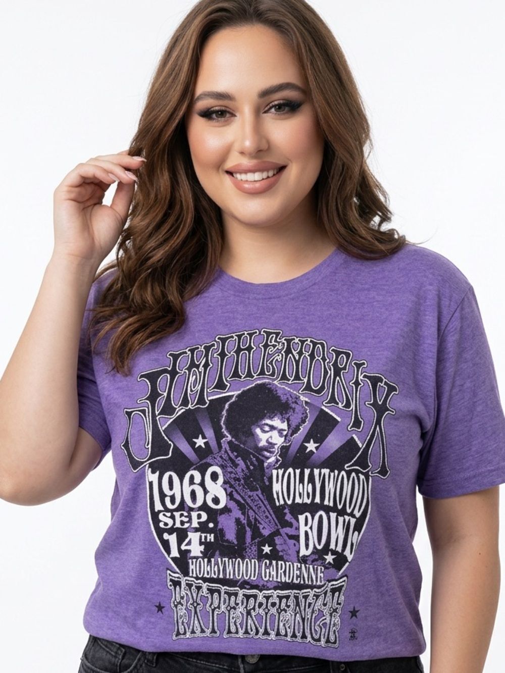 JIMI HENDRIX Purple Short Sleeve Crewneck Tee Unisex Size X-Large